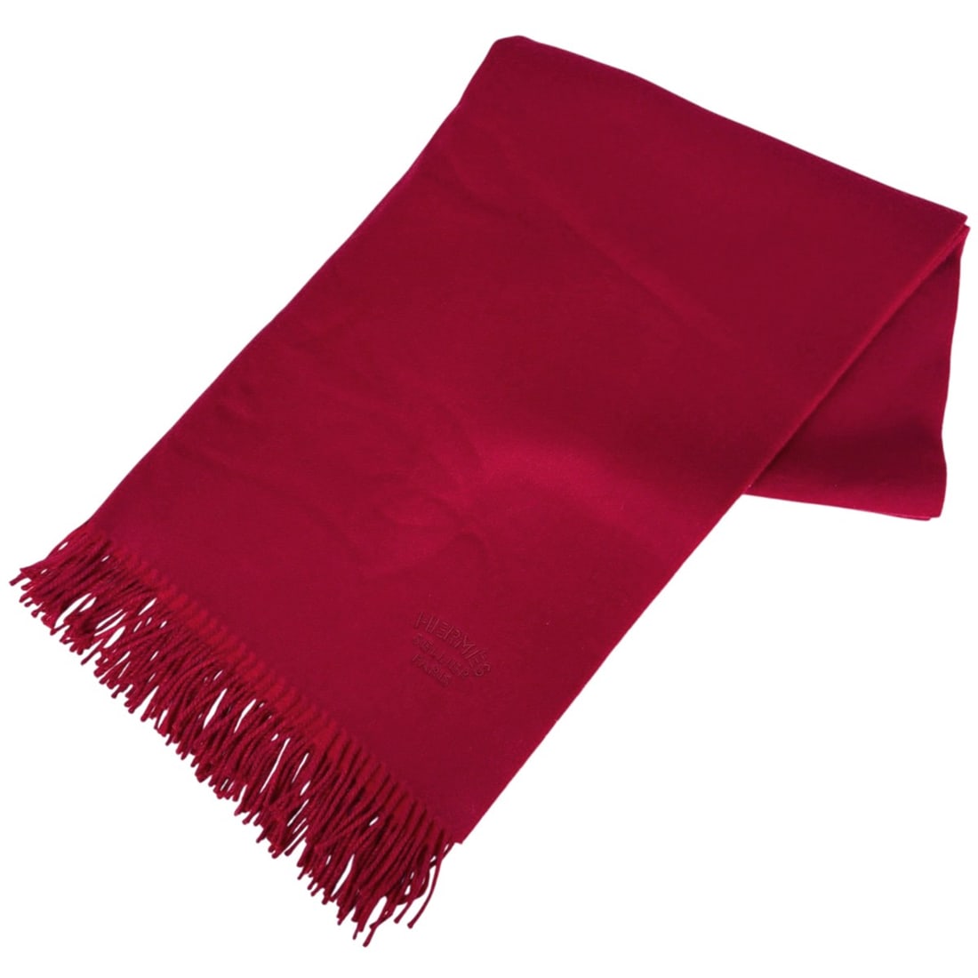 Hermes logo scarf, cashmere red, for women. (1 of 13)