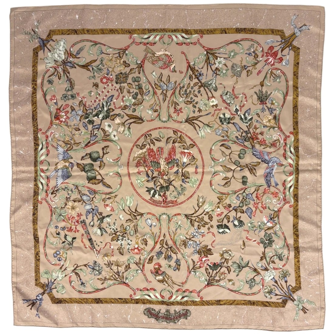 Hermès HERMES Carré 90 "Pierres d'Orient et d'Occident" - Eastern and Western stonework featuring: --- Catalog ---Category: SizeSize (LxW): 87.5cm x 89.5cm / 34.44'' x 35.23''Category: DesignType: ScarfColor: Beige, Multi-colorGender: WomenMaterial: Silk Category: GeneralBrand: Hermes--- Item List