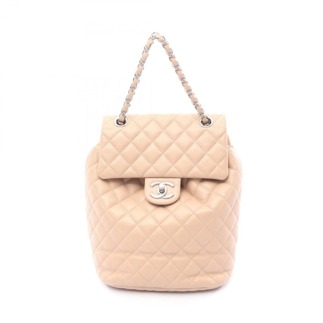 Chanel Matelassé Backpack/Handbag, Lambskin Leather, Women's, Beige (1 of 14)
