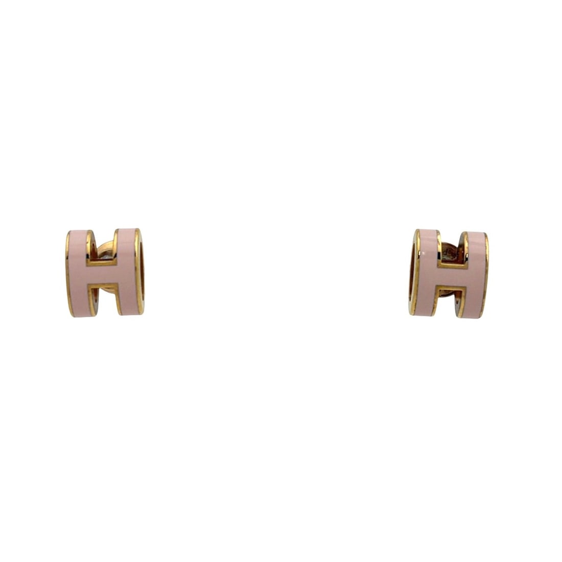 Hermes Hermès Pop Ash H Earrings with Logo, GP Pink Gold, Women's: --- Catalog ---Category: SizeSize (HxWxD): 9.00mm x 7.00mm / 0.35'' x 0.28''Category: DesignType: Stud earringsColor: Gold, PinkFinish: Gold platedGender: WomenCategory: GeneralLine: Pop HBrand: Herme