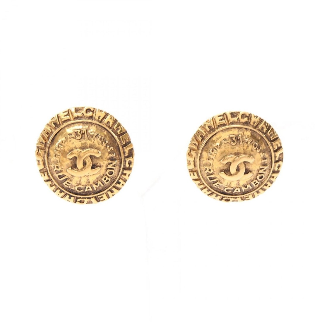 Chanel Coco Mark Earrings, Gold Plated (GP), Women's, Tone: --- Catalog ---Category: SizeSize (HxWxD): 25.00mm x 25.00mm / 0.98'' x 0.98''Category: DesignType: Clip earringsColor: GoldGender: WomenMaterial: Gold platingCategory: GeneralBrand: Chanel--- Item Li