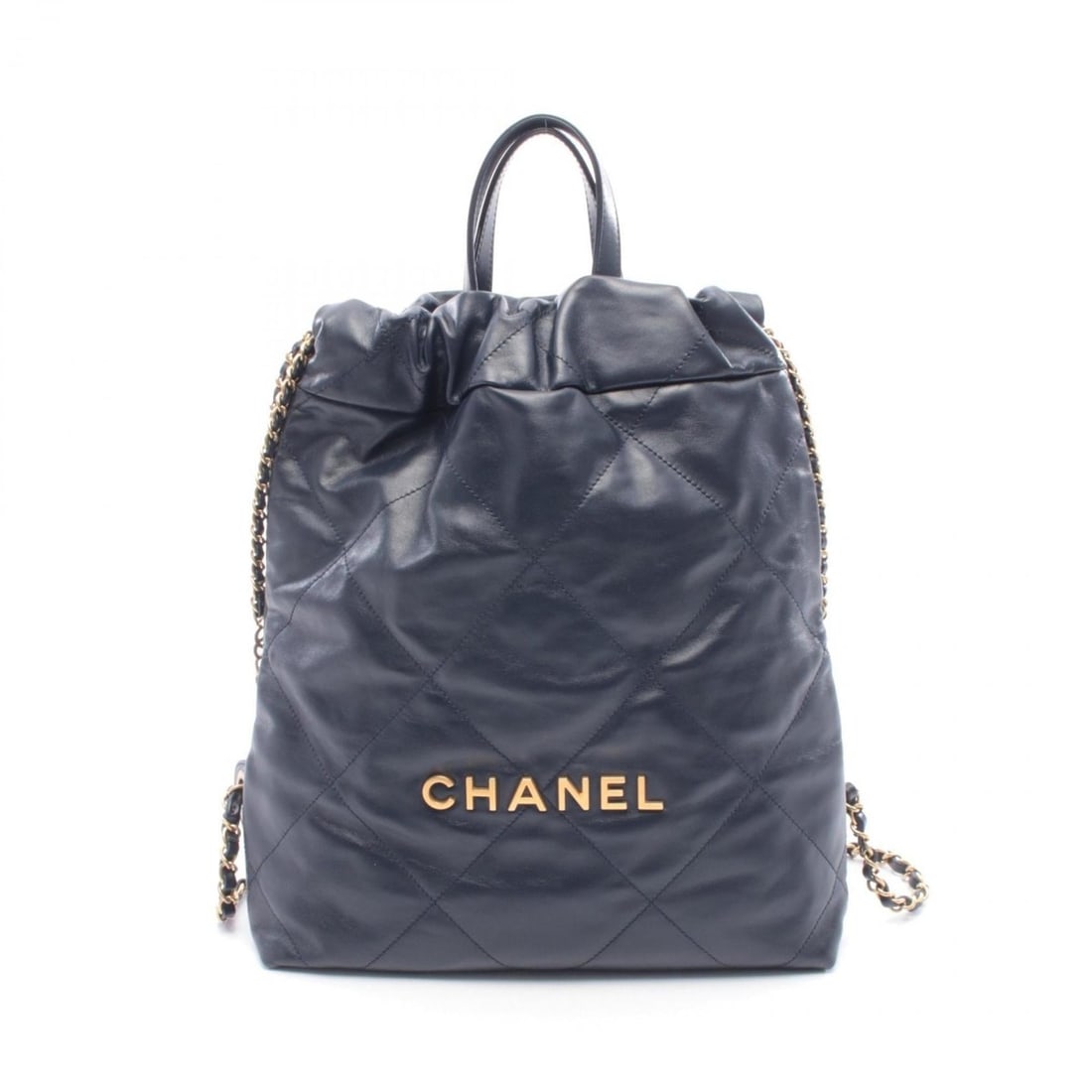 Chanel CHANEL 22 Backpack Rucksack Handbag Leather Women's Navy AS3859: --- Catalog ---Category: SizeSize (HxWxD): 35cm x 28cm x 8cm / 13.77'' x 11.02'' x 3.14''Category: DesignType: Backpack, HandbagColor: NavyGender: WomenMaterial: Leather Hardware Color: GoldCategory: