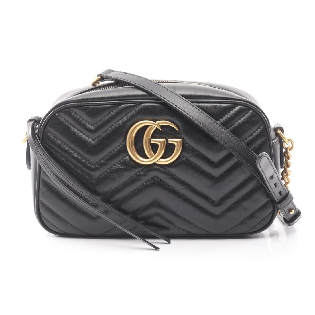 Gucci GG Marmont Shoulder Bag/Handbag, Leather, Women's, Black, 447632: --- Catalog ---Category: SizeSize (HxWxD): 14cm x 24cm x 7cm / 5.51'' x 9.44'' x 2.75''Category: DesignType: Handbag, Shoulder bagColor: BlackGender: WomenMaterial: Leather Category: GeneralMPN: 44763