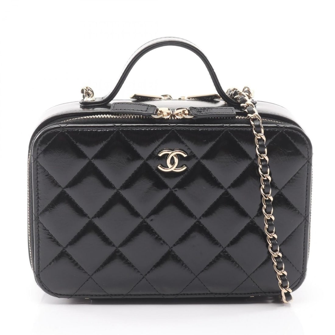 Chanel Matelassé Vanity Bag, Shoulder Handbag, Leather, Women's, Black (1 of 12)