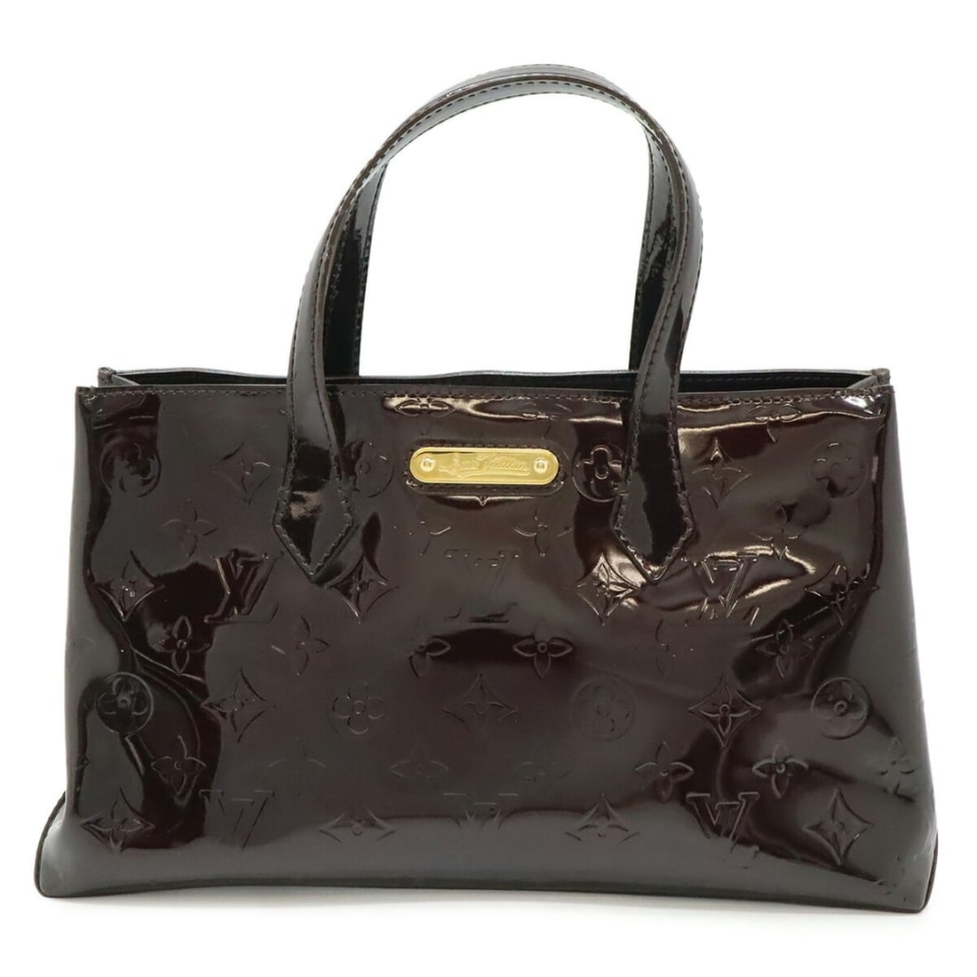 LOUIS VUITTON Monogram Vernis Wilshire PM Handbag Tote Bag in Amaranth Patent Calf Leather M93641: --- Catalog ---Category: SizeSize (HxWxD): 18cm x 30cm x 11cm / 7.08'' x 11.81'' x 4.33''Category: DesignType: Handbag, Tote bagColor: AmaranteGender: WomenCategory: GeneralMPN: M93641Brand: Louis Vui