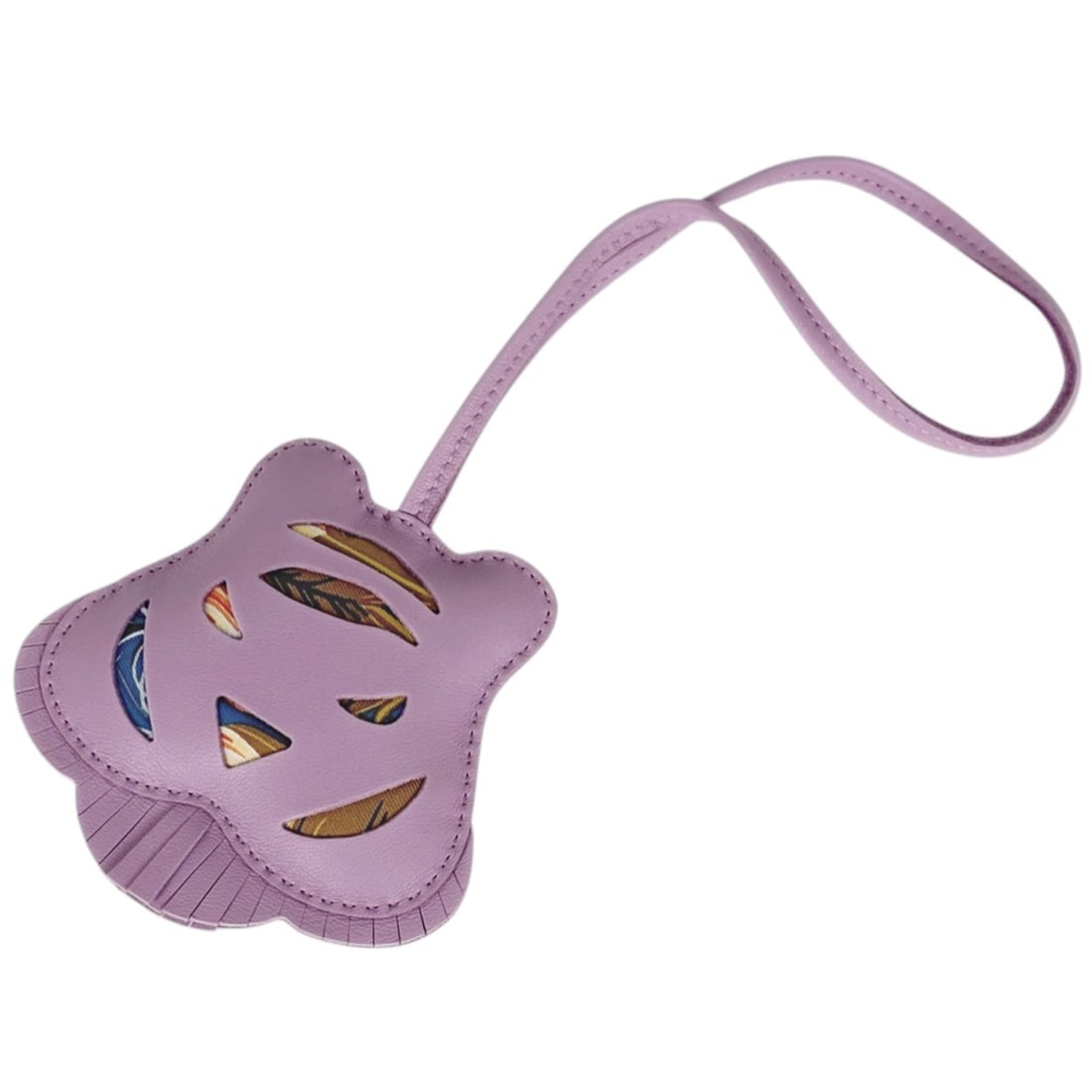 Hermes Hermès Petit H Tiger Keychain Bag Charm Leather and Silk Purple Multicolor Women's: --- Catalog ---Category: SizeSize (HxWxD): 260.00mm x 95.00mm / 10.24'' x 3.74''Category: DesignType: Handbag charmColor: Multi-color, PurpleGender: WomenMaterial: Leather, SilkCategory: GeneralBrand: