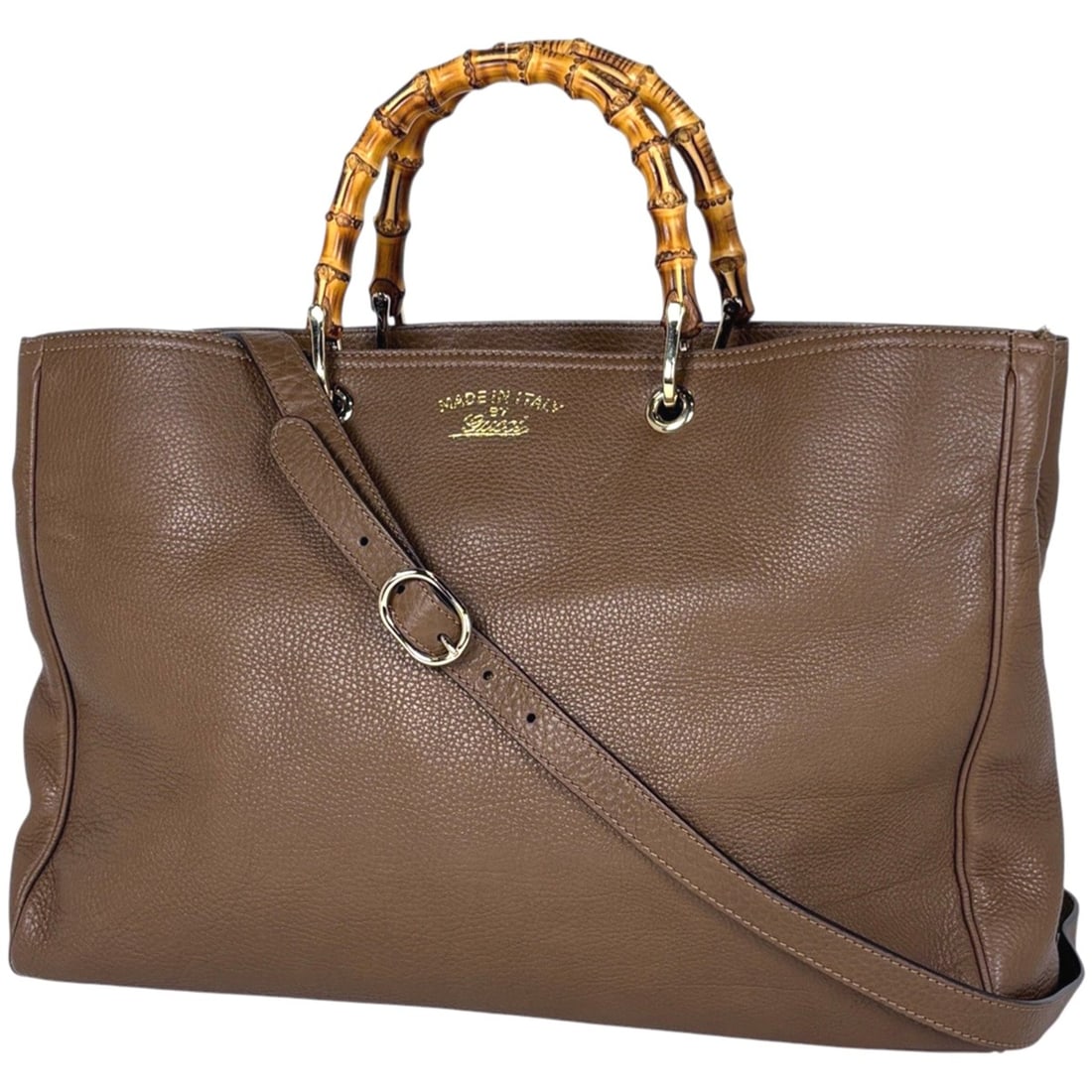 Gucci Bamboo Shopper Large Handbag with Logo, 2-Way Shoulder Bag/Handbag, Brown Leather, 323658,: --- Catalog ---Category: SizeSize (HxWxD): 29cm x 40cm x 16cm / 11.41'' x 15.74'' x 6.29''Category: DesignType: Handbag, Shoulder bagColor: BrownGender: WomenMaterial: Leather Category: GeneralLine: B