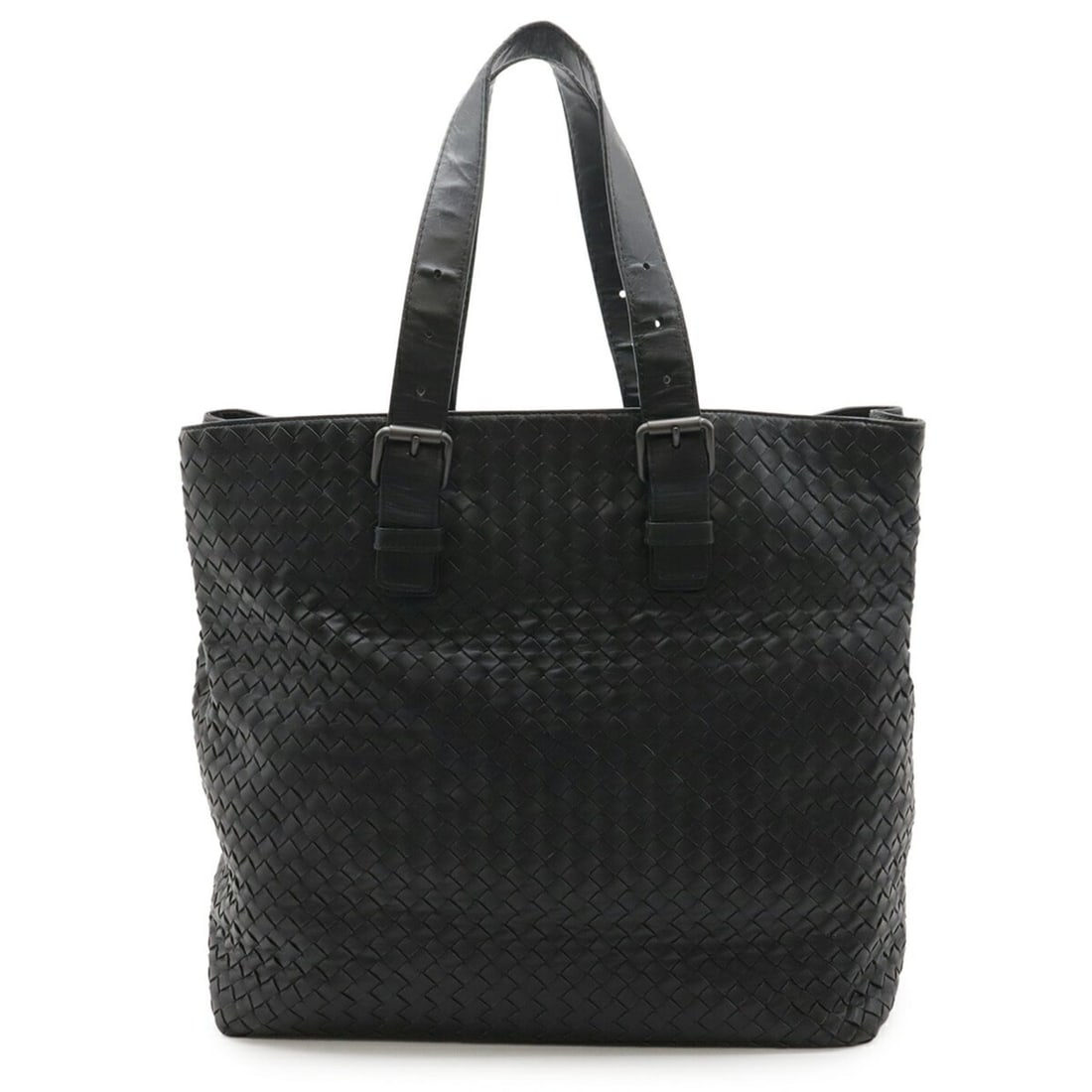 BOTTEGA VENETA Intrecciato Tote Bag Shoulder in Black Leather 169612 (1 of 16)