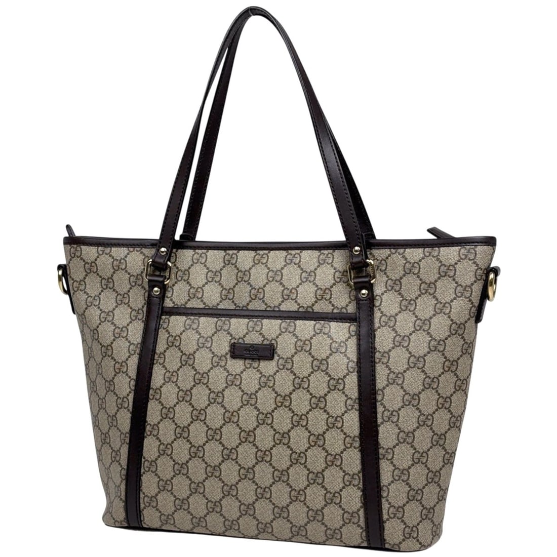 Gucci GG Supreme Tote Bag, Brown, Coated Canvas, 388929, Women's, Print, Shoulder Logo, Bag: --- Catalog ---Category: SizeSize (HxWxD): 27cm x 31cm x 8.5cm / 10.62'' x 12.2'' x 3.34''Category: DesignType: Shoulder bag, Tote bagColor: BrownGender: WomenMaterial: Coated canvas , Leather Categor