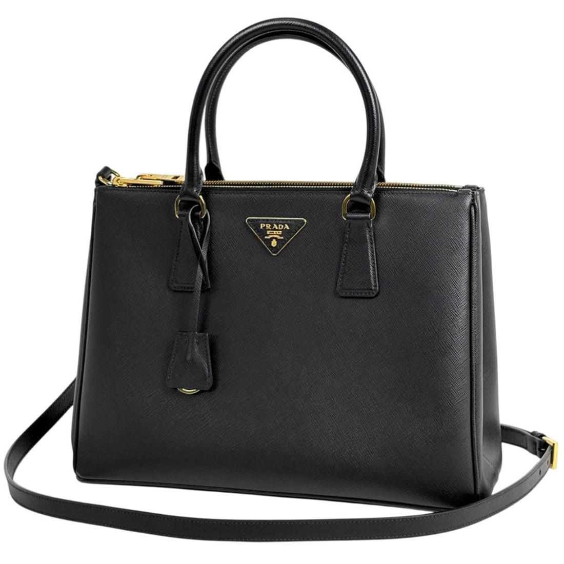 Prada Galleria Large Handbag, 2-Way Shoulder Bag, Saffiano Leather Nero (Black) 1BA274, Women's: --- Catalog ---Category: SizeSize (HxWxD): 23cm x 32cm x 14cm / 9.05'' x 12.59'' x 5.51''Category: DesignType: Handbag, Shoulder bagColor: BlackGender: WomenMaterial: Leather Category: GeneralBrand: P