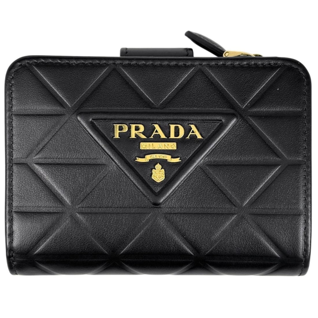 Prada PRADA Logo Plate Bifold Wallet with Bill Compartment and Coin Purse, Leather, Nero (Black),: --- Catalog ---Category: SizeSize (HxWxD): 9cm x 12cm x 2cm / 3.54'' x 4.72'' x 0.78''Category: DesignType: Wallet (bi-fold)Color: BlackGender: WomenMaterial: Leather Category: GeneralBrand: Prada---