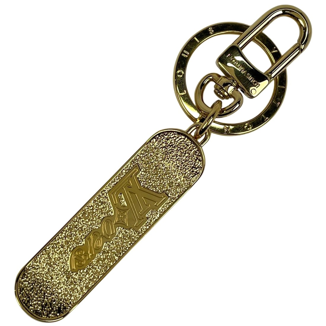 Louis Vuitton Skateboard Motif Keychain Monogram GP Gold M02187 Women's: --- Catalog ---Category: DesignType: KeyringColor: GoldGender: WomenMaterial: Gold platingCategory: GeneralBrand: Louis Vuitton--- Item List ---Section: ConditionRanking: Rank AB Used - Traces of usag