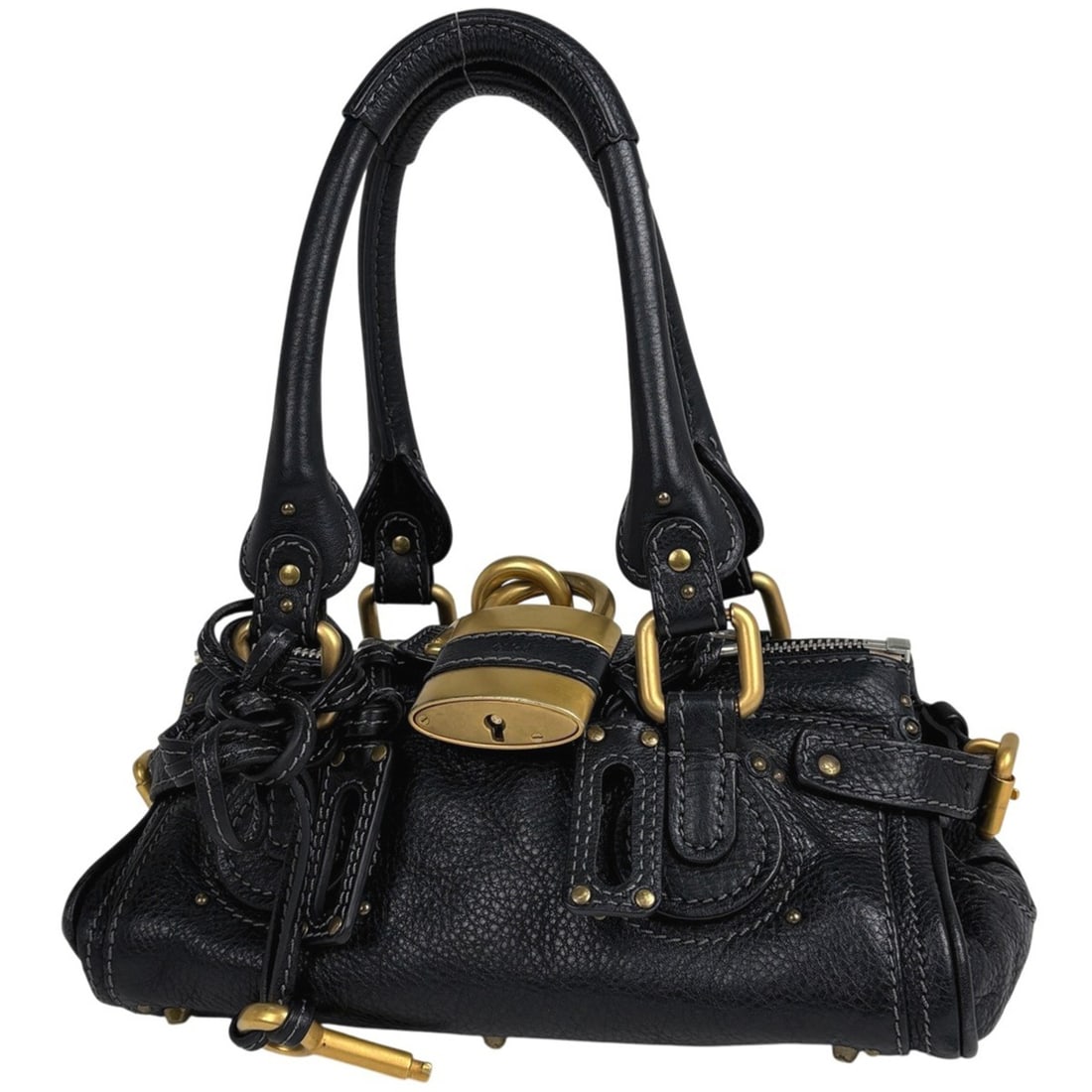 Chloé Chloe Paddington handbag, black leather, for women.: --- Catalog ---Category: SizeSize (HxWxD): 11cm x 28cm x 15cm / 4.33'' x 11.02'' x 5.9''Category: DesignType: HandbagColor: BlackGender: WomenMaterial: Leather Category: GeneralBrand: Chloé--- Item L