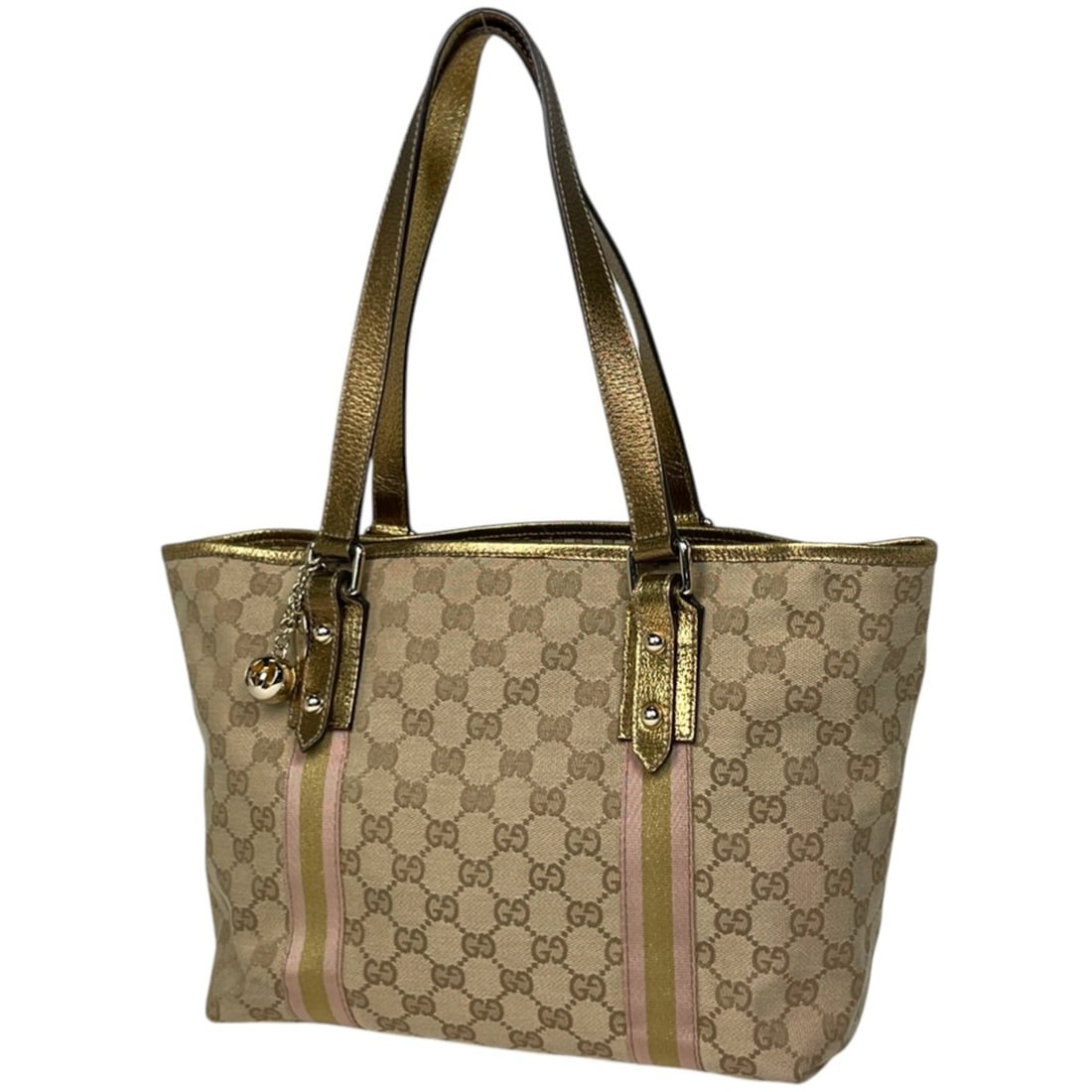 Gucci GG Print Tote Bag, Shoulder Canvas, Beige/Gold, 137396, Women's: --- Catalog ---Category: SizeSize (HxWxD): 22cm x 27cm x 13.5cm / 8.66'' x 10.62'' x 5.31''Category: DesignType: Shoulder bag, Tote bagColor: Beige goldGender: WomenMaterial: GG canvas , Leather Categ