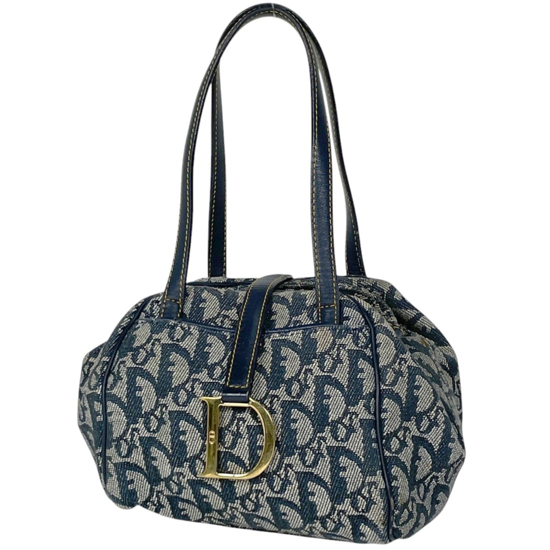 Christian Dior Trotter Pattern Handbag, Canvas, Navy, Women's: --- Catalog ---Category: SizeSize (HxWxD): 14cm x 16cm x 16cm / 5.51'' x 6.29'' x 6.29''Category: DesignType: HandbagColor: NavyGender: WomenMaterial: Canvas , Leather Category: GeneralBrand: Christia