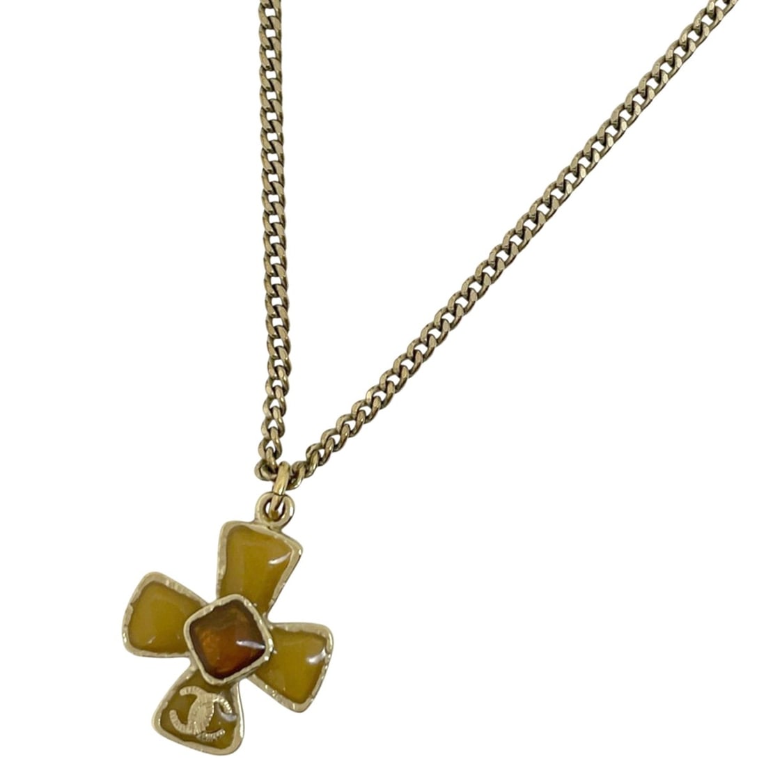 CHANEL Coco Mark Color Stone Necklace GP Gold Women's: --- Catalog ---Category: SizePendant Size: 17mm x 23mm / 0.66'' x 0.9''Neck Circumference: 42.3 cm / 16.65''Category: DesignColor: GoldGender: WomenNecklace Type: NecklaceCategory: GeneralBrand: Chane