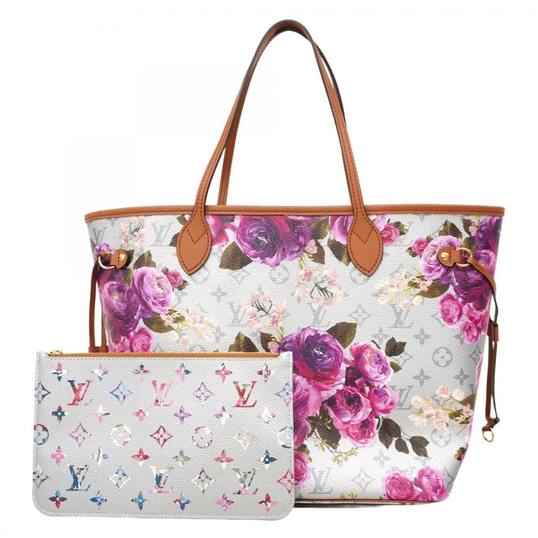 Louis Vuitton Tote Bag Monogram Flore Neverfull MM M21352 Silver Pink Women's: --- Catalog ---Category: SizeSize (HxWxD): 29cm x 32cm x 15.5cm / 11.41'' x 12.59'' x 6.1''Category: DesignType: Tote bagColor: Pink, SilverGender: WomenCategory: GeneralMPN: M21352Brand: Louis Vuitto