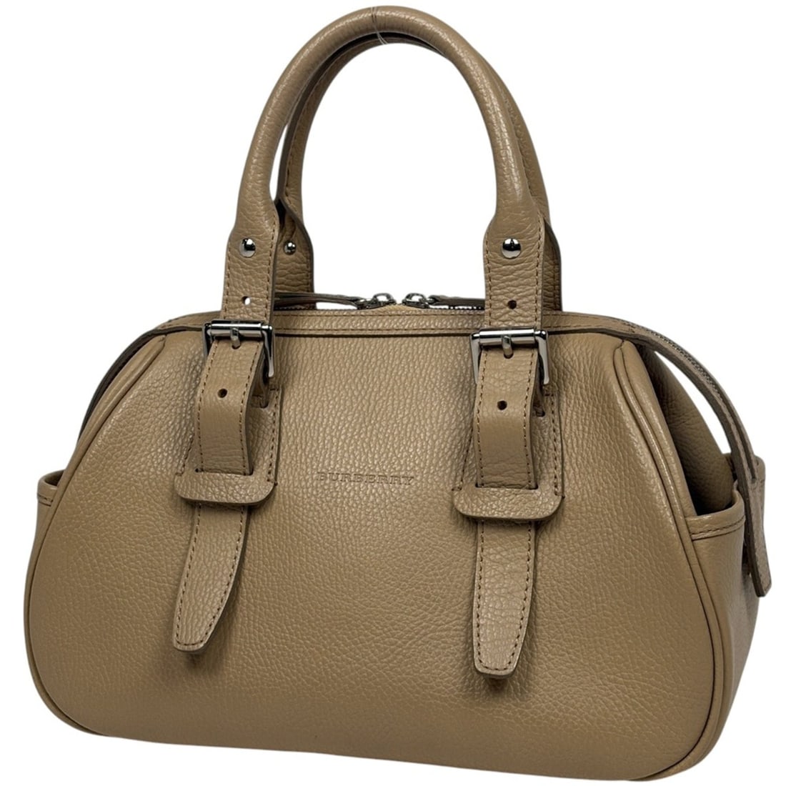 Burberry logo handbag with checkered lining, beige leather, for women: --- Catalog ---Category: SizeSize (HxWxD): 20.5cm x 30cm x 16cm / 8.07'' x 11.81'' x 6.29''Category: DesignType: HandbagColor: BeigeGender: WomenMaterial: Leather Category: GeneralBrand: Burberry--- I