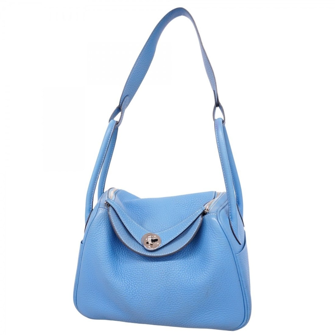 Hermes Hermès Lindy 26 Handbag, Taurillon Clemence Blue Paradise Leather, T-Stamped, 2-Way Bag for: --- Catalog ---Category: SizeSize (HxWxD): 17cm x 26cm x 13cm / 6.69'' x 10.23'' x 5.11''Category: DesignType: HandbagColor: Blue ParadiseGender: WomenMaterial: Taurillon clemence leather Hardware Col