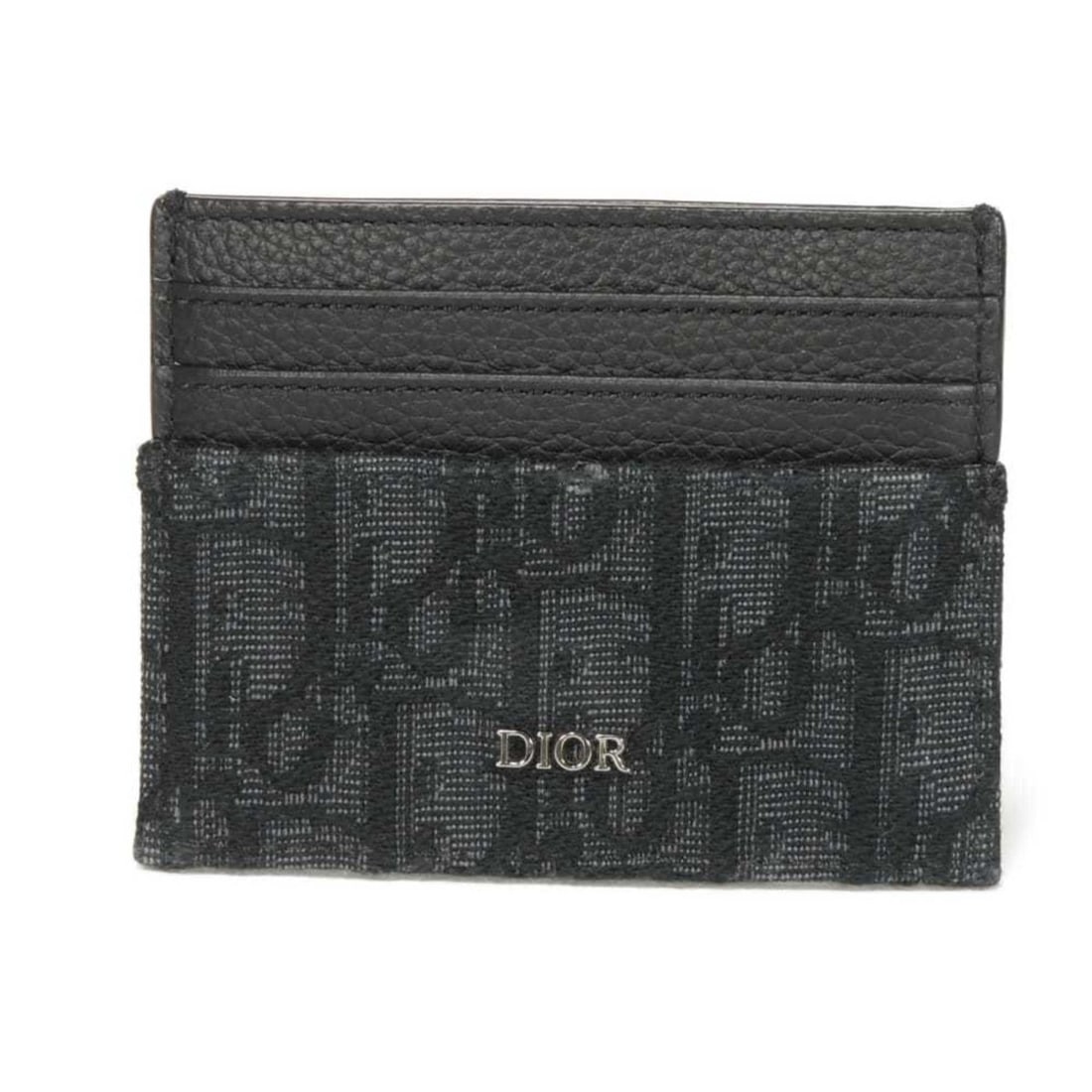 Christian Dior Dior Men's Oblique Jacquard Card Case, Current Calfskin Leather Pass Case with Logo,: --- Catalog ---Category: DesignType: Card caseColor: BlackGender: MenClosure: OpenMaterial: Jacquard Inner Pocket: Card holder 7Category: GeneralBrand: Christian DiorCategory: Physical PropertiesWeigh