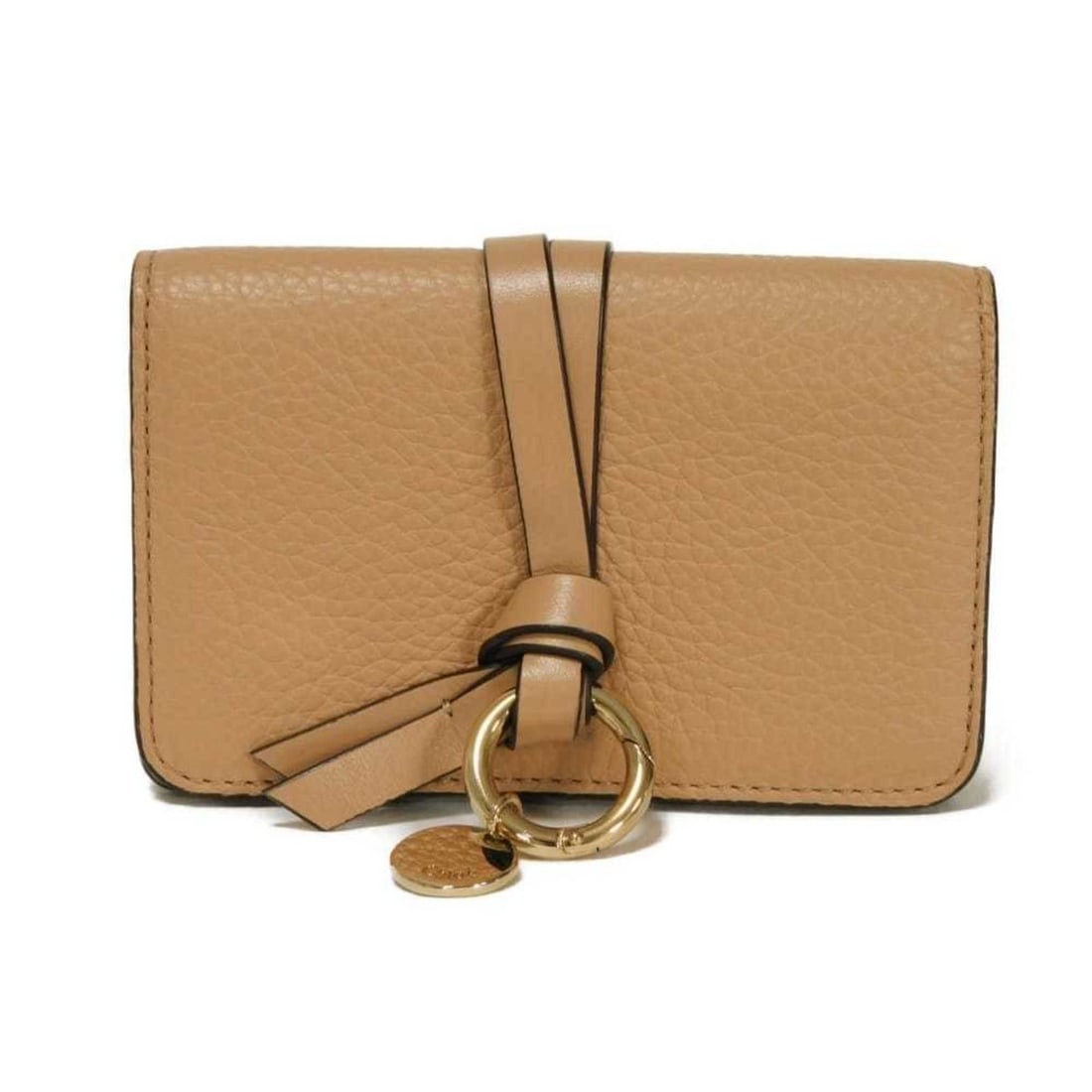 Chloé Chloe Card Case, Alphabet Holder, Current, Pastel, Unused, Logo, Medal Charm, Muted Brown,: --- Catalog ---Category: DesignType: Card caseColor: BrownGender: WomenClosure: Snap fastenerMaterial: Leather Inner Pocket: Card holder 4Leather/Fur Type: CalfskinCategory: GeneralBrand: ChloéModel: