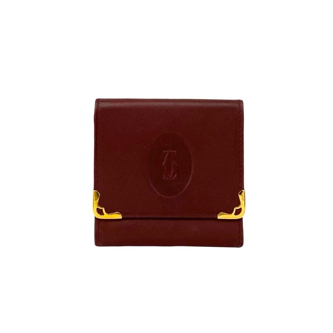 CARTIER Must Line Leather Mini Coin Case, Wine Red, 1127d: --- Catalog ---Category: SizeSize (HxWxD): 8cm x 8cm / 3.14'' x 3.14''Category: DesignType: Coin purse/coin caseColor: Wine redGender: WomenMaterial: Leather Category: GeneralBrand: Cartier--- Item Li