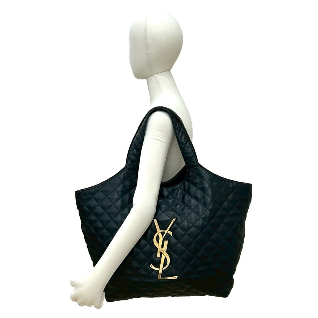 Yves Saint Laurent SAINT LAURENT PARIS YSL Quilted Leather Tote Bag, Black, 37391 - 2