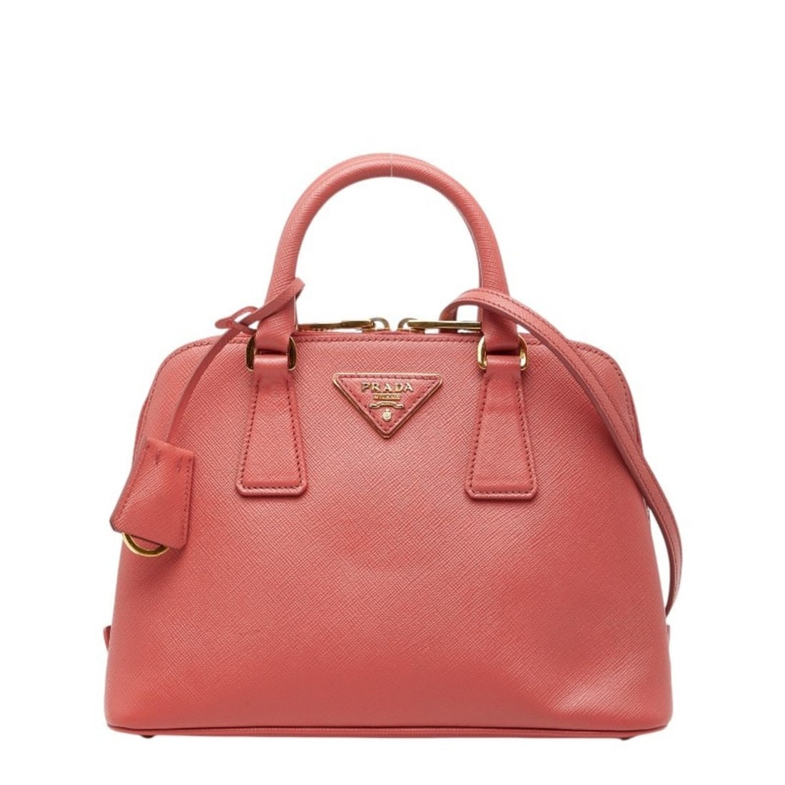 Prada Triangle Logo Plate Handbag/Shoulder Bag, 2-Way, BL0838, Pink Saffiano Leather, Women's, PRADA: --- Catalog ---Category: SizeStrap Drop: 62cm / 24.4''Handle Drop: 7.00cm / 2.76''Size (HxWxD): 17.5cm x 25cm x 11cm / 6.88'' x 9.84'' x 4.33''Category: DesignType: Handbag, Shoulder bagColor: PinkGen