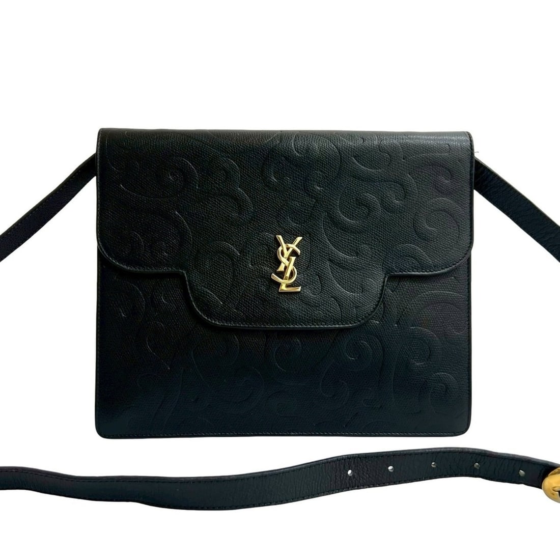 Yves Saint Laurent YSL Leather Shoulder Bag Pochette Black 35866 (1 of 14)