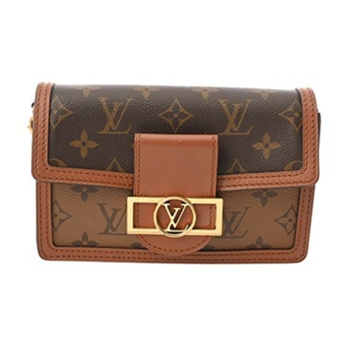 LOUIS VUITTON Louis Vuitton Monogram Reverse Portefeuille Dauphine Brown M68746 Women's Canvas: --- Catalog ---Category: SizeSize (HxWxD): 12cm x 18.5cm x 5.5cm / 4.72'' x 7.28'' x 2.16''Category: DesignType: Shoulder bagColor: BrownGender: WomenMaterial: Monogram Hardware Color: GoldCategory: G