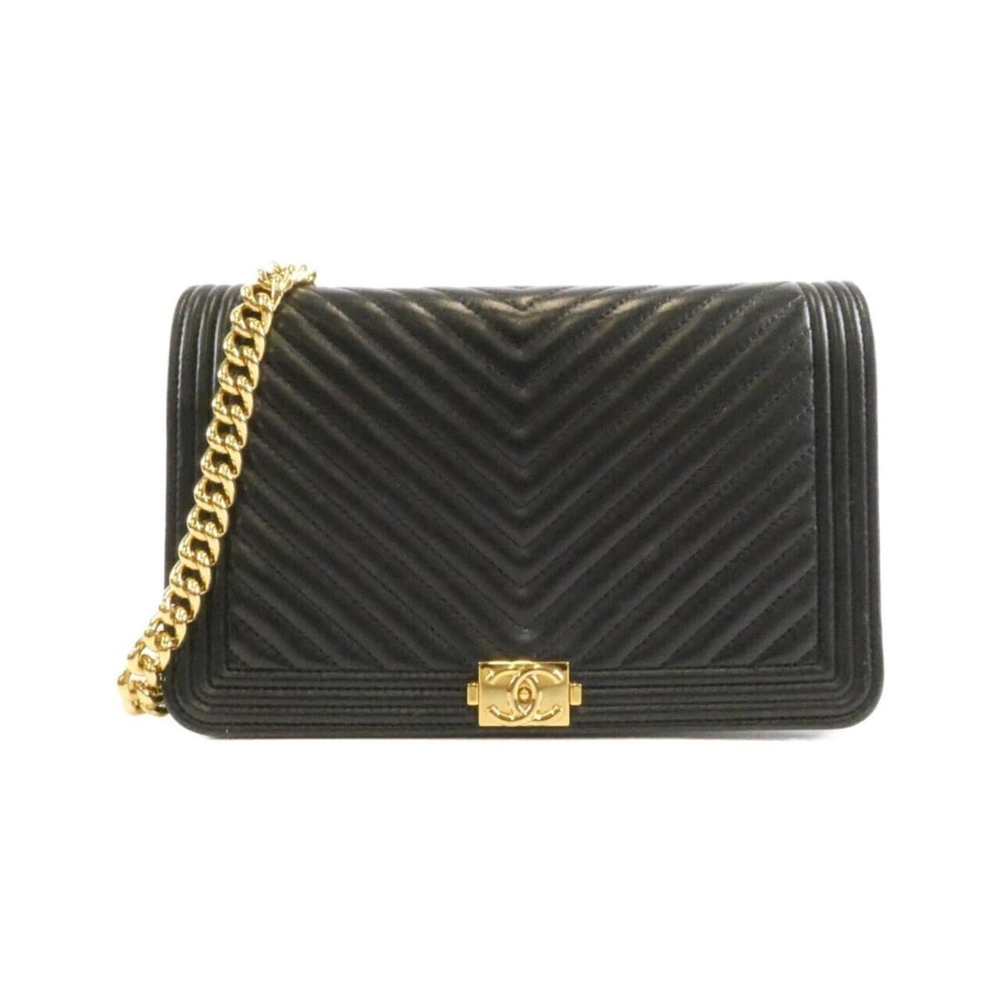 Chanel Boy line AP1117 wallet chain: --- Catalog ---Category: SizeSize (HxWxD): 12cm x 19cm x 4cm / 4.72'' x 7.48'' x 1.57''Category: DesignType: Chain/Shoulder walletColor: BlackGender: WomenMaterial: Leather Leather/Fur Type: