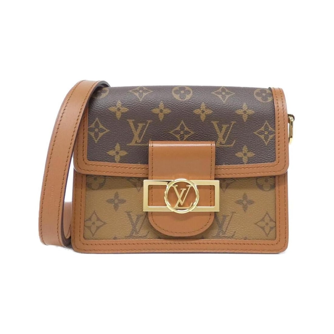 Louis Vuitton Monogram Reverse Dauphine MINI M45959 Shoulder Bag: --- Catalog ---Category: SizeSize (HxWxD): 16cm x 19cm x 9cm / 6.29'' x 7.48'' x 3.54''Category: DesignType: Shoulder bagColor: MarronGender: WomenMaterial: Coated canvas Category: GeneralMPN: