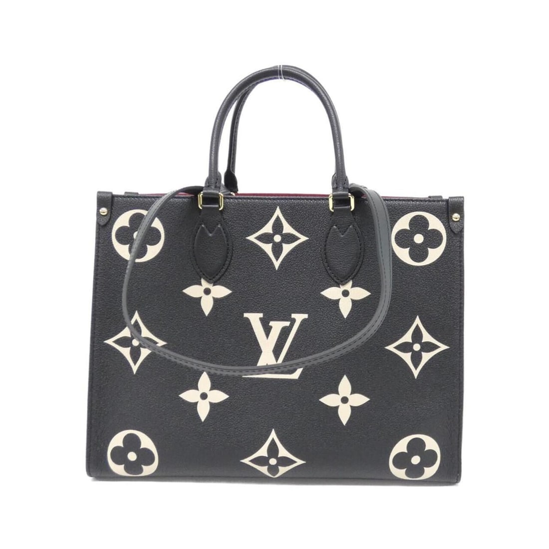 Louis Vuitton Bicolor Monogram Empreinte OnTheGo MM M45495 Handbag: --- Catalog ---Category: SizeSize (HxWxD): 26cm x 34cm x 14cm / 10.23'' x 13.38'' x 5.51''Category: DesignType: HandbagColor: Beige, BlackGender: WomenMaterial: Leather Leather/Fur Type: Calf