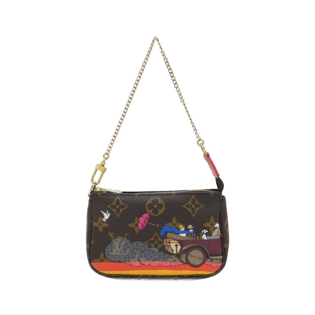 Louis Vuitton Monogram (Illustré Evasion) Mini Pochette Accessoires M41655 Accessory Pouch: --- Catalog ---Category: SizeSize (HxWxD): 9cm x 14cm x 3cm / 3.54'' x 5.51'' x 1.18''Category: DesignType: Pochette, PouchColor: Marron, MonogramGender: WomenMaterial: Monogram , Coated canvas Catego