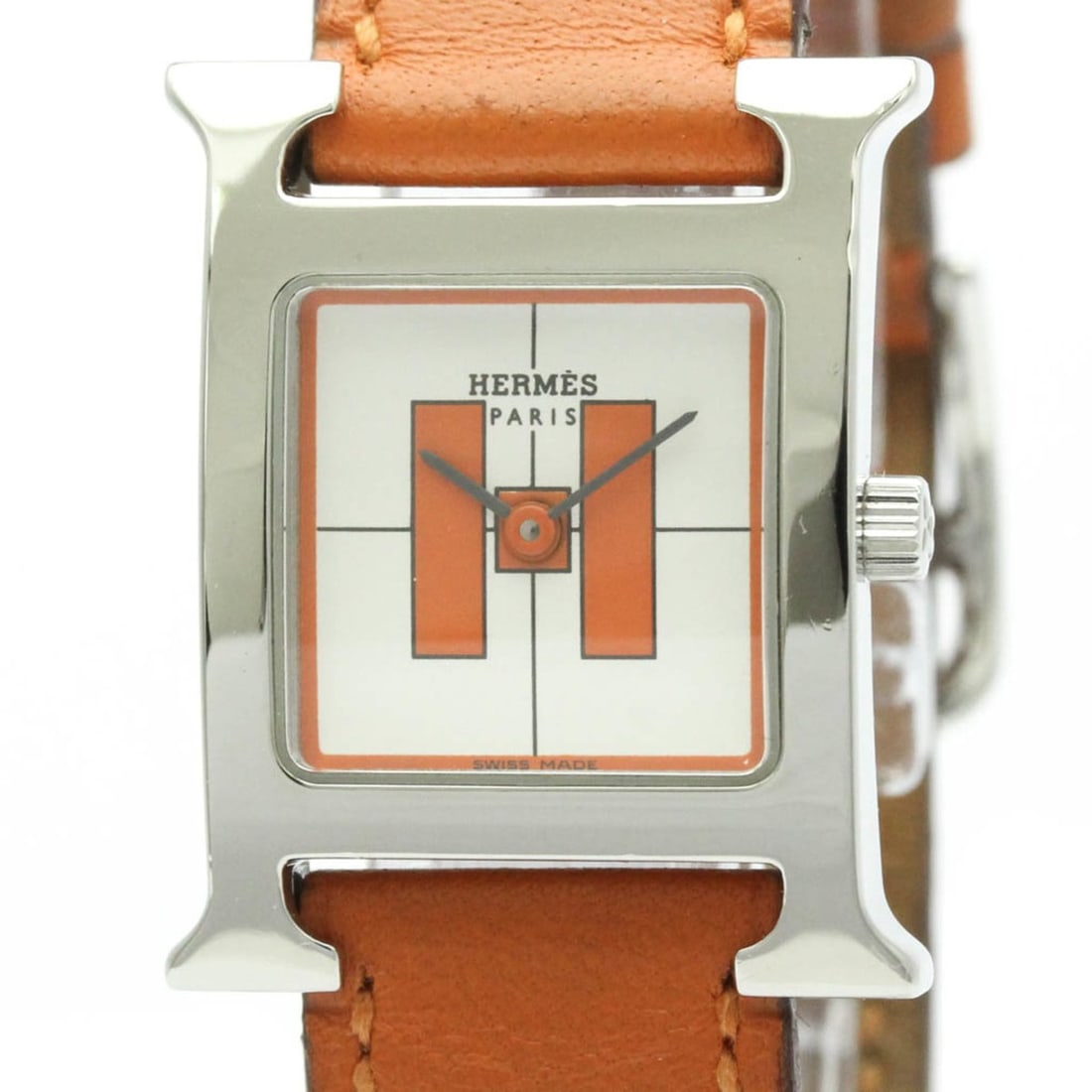 HERMES H Watch Stainless Steel Quartz Ladies Watch HH1.210 Polished (1 of 14)