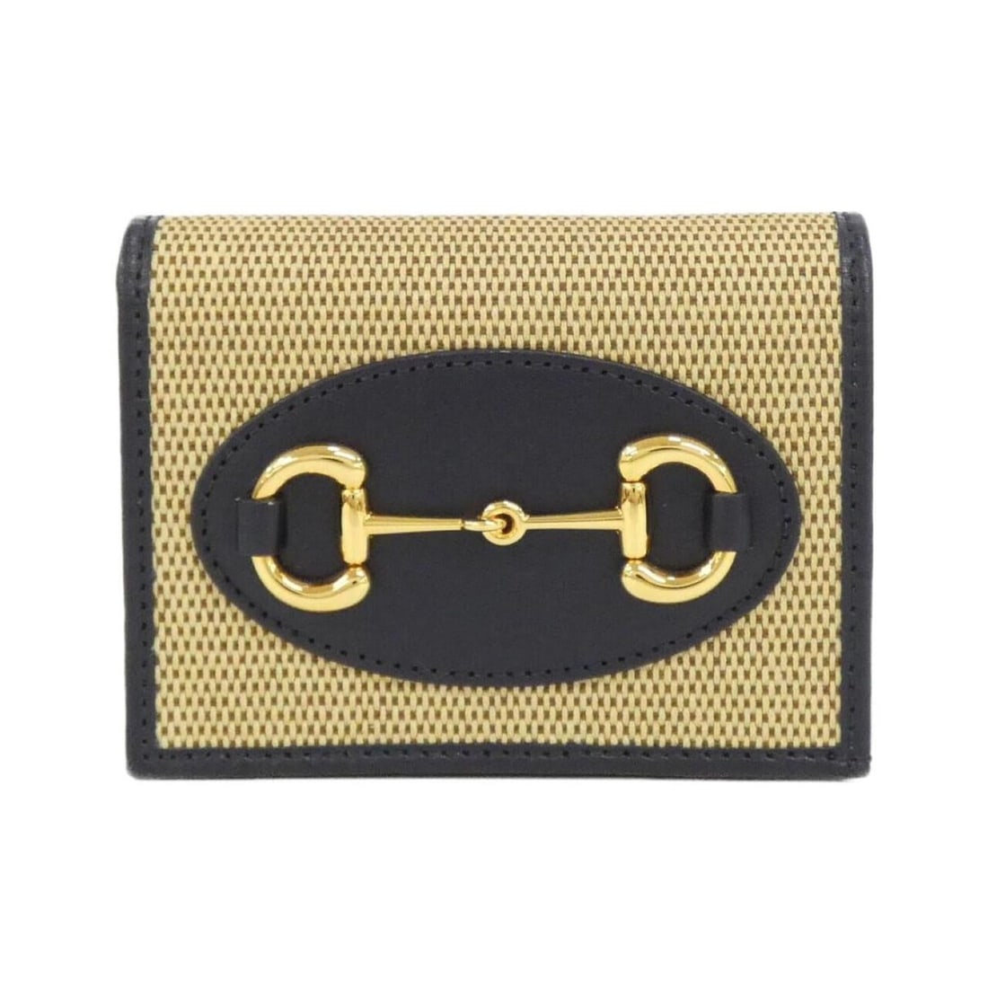 Gucci HORSEBIT 1955 621887 H58AG Wallet: --- Catalog ---Category: SizeSize (HxWxD): 8cm x 11cm x 3cm / 3.14'' x 4.33'' x 1.18''Category: DesignType: Wallet (bi-fold)Color: Beige, NavyGender: Men,WomenMaterial: Canvas , Leather Category: Gene