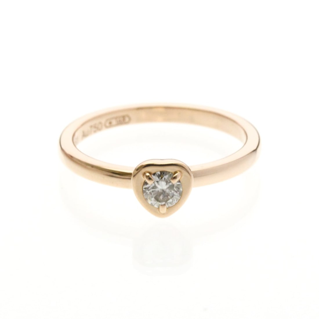 Cartier D'Amour Diamond Ring Pink Gold (18K) Fashion Diamond Band Ring Pink Gold: --- Catalog ---Category: SizeWeight: 2.4g / 0.08oz.JP Size: 8US Size: 4 1/2Brand Size: 48Stone Size (HxW): 5.20mm x 5.40mm / 0.20'' x 0.21''Category: DesignType: Band ringColor: Pink goldMetal: GoldSt