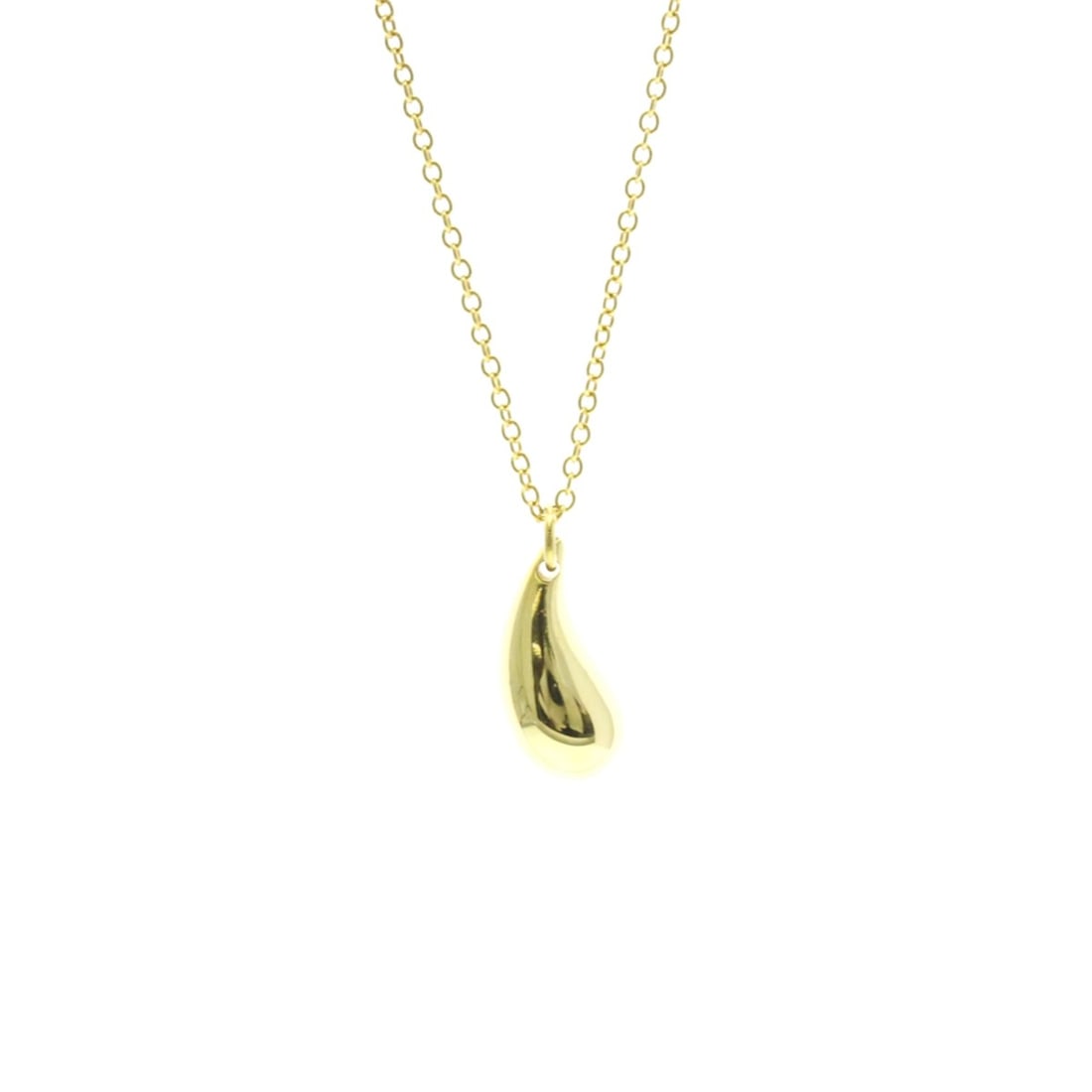 Tiffany Teardrop Necklace Yellow Gold (18K) No Stone Men,Women Fashion Pendant Necklace (Gold): --- Catalog ---Category: SizeWeight: 4.7g / 0.16oz.Pendant Size: 13mm x 5.7mm / 0.51'' x 0.22''Neck Circumference: 42.5 cm / 16.73''Category: DesignColor: GoldMetal: GoldStone: No StoneStyle: