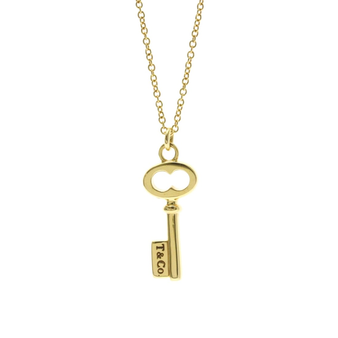 Tiffany Oval Key Necklace Yellow Gold (18K) No Stone Men,Women Fashion Pendant Necklace (Gold): --- Catalog ---Category: SizeWeight: 3.1g / 0.1oz.Pendant Size: 18mm x 8.3mm / 0.7'' x 0.32''Neck Circumference: 42 cm / 16.53''Category: DesignColor: GoldMetal: GoldStone: No StoneStyle: