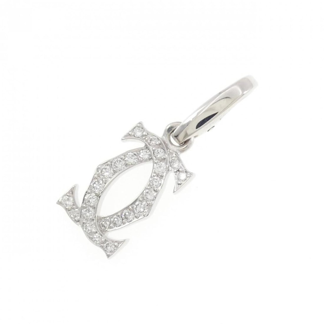 Cartier 2C Charm: --- Catalog ---Category: SizeWeight: 2.1g / 0.07oz.Size (HxWxD): 24.50mm x 8.40mm / 0.96'' x 0.33''Category: DesignType: Necklace charmStone: DiamondGender: WomenMaterial: White gold (18K)Category: