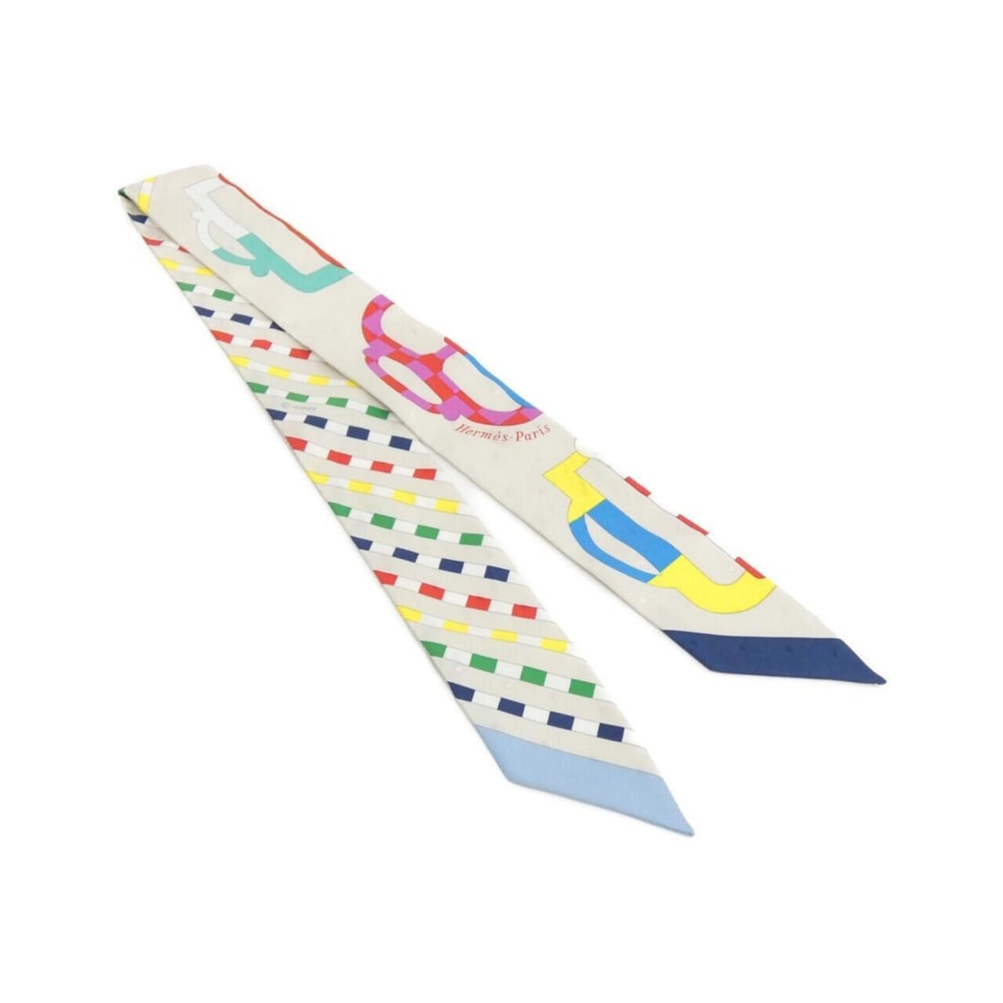 Hermes BOUCLERIE MODERNE Twilly 063351S Scarf Muffler: --- Catalog ---Category: SizeSize (LxW): 86cm x 5cm / 33.85'' x 1.96''Category: DesignType: ScarfColor: BlueGender: Men,WomenMaterial: Silk Category: GeneralLine: TwillyBrand: Hermes--- Item List