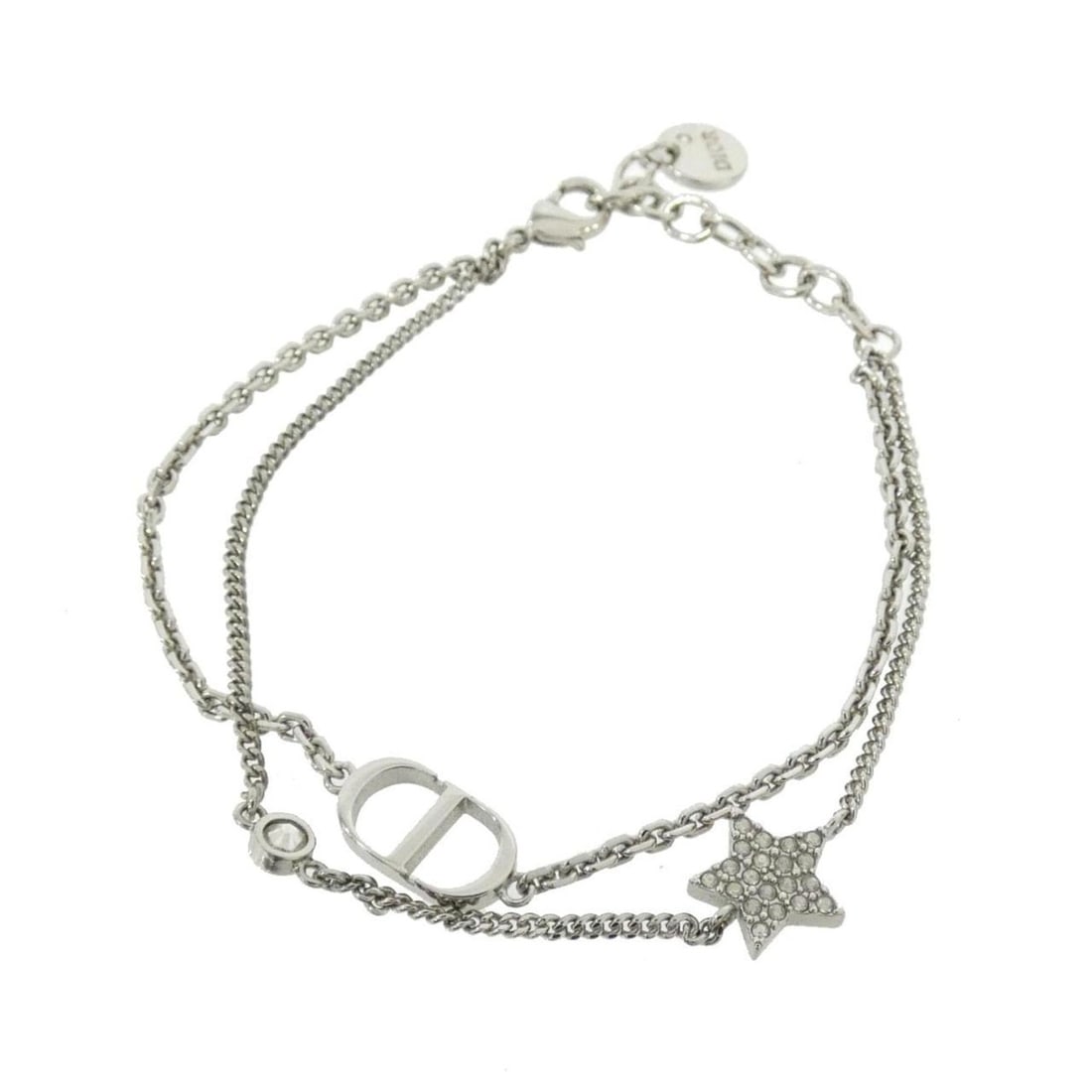 Christian Dior Petite CD B1133PMTCY Bracelet: --- Catalog ---Category: SizeLength: 15cm - 18cm / 5.9'' - 7.08''Category: DesignType: Charm braceletColor: Clear, SilverGender: WomenCategory: GeneralBrand: Christian Dior--- Item List ---Section: