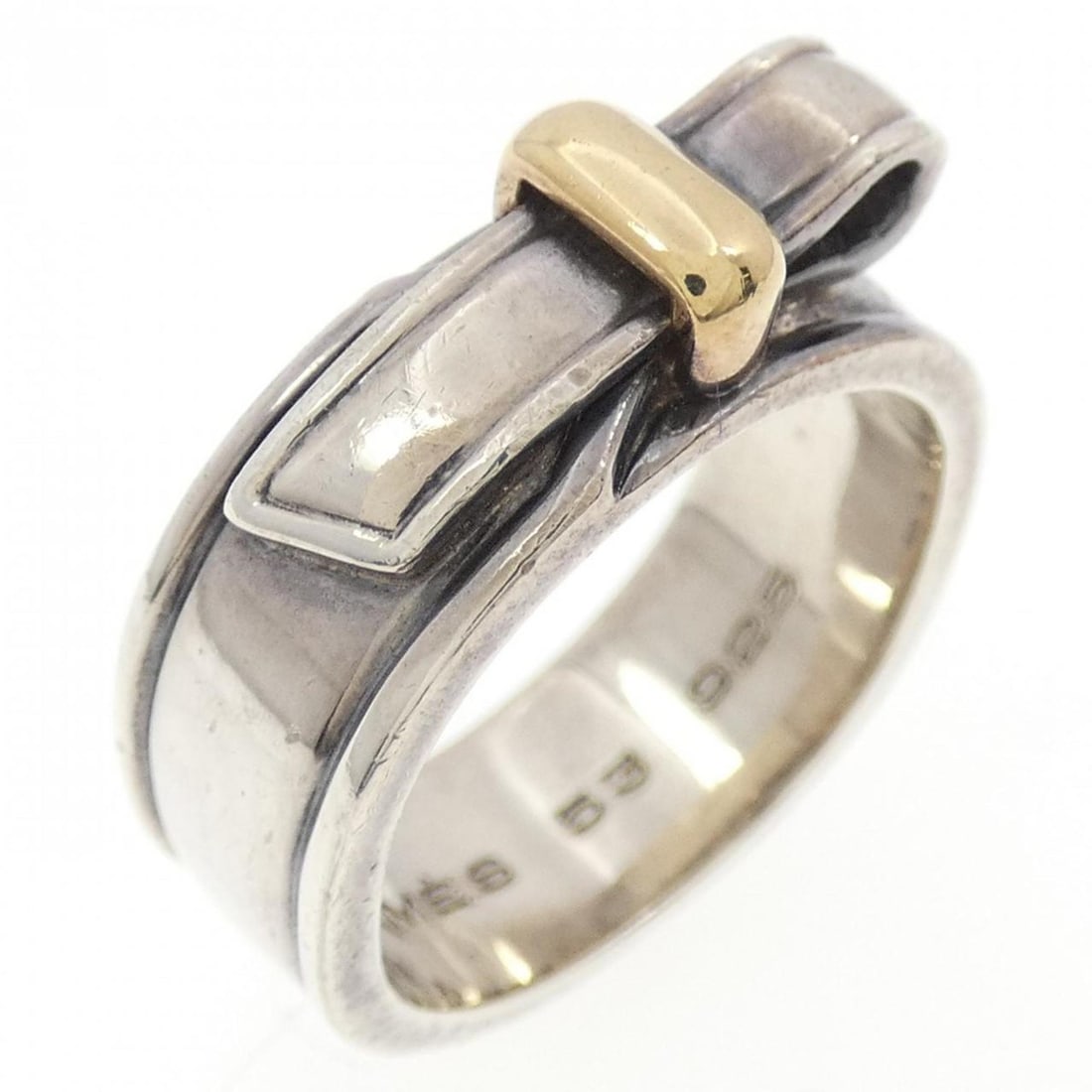 Hermes Artemis Ribbon Ring: --- Catalog ---Category: SizeUS Size: 6.5Brand Size: 53Category: DesignType: Band ringGender: WomenMaterial: Silver 925Category: GeneralBrand: Hermes--- Item List ---Section: ConditionRanking: Rank B