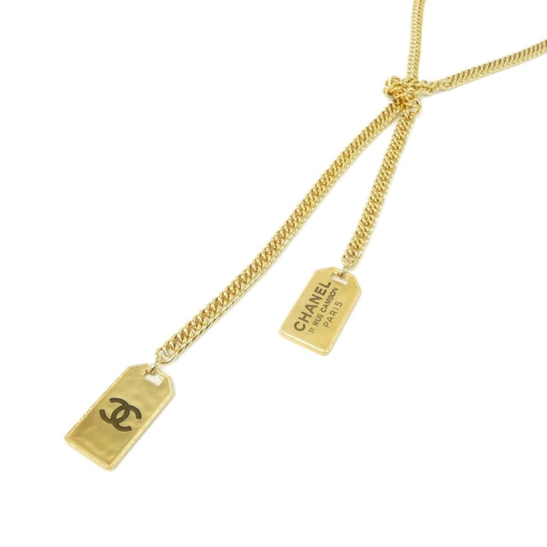Chanel AB3277 Necklace: --- Catalog ---Category: SizePendant Size: 285mm x 23mm / 11.22'' x 0.9''Neck Circumference: 46 cm - 49 cm / 18.11'' - 19.29''Category: DesignColor: GoldGender: Men,WomenNecklace Type: