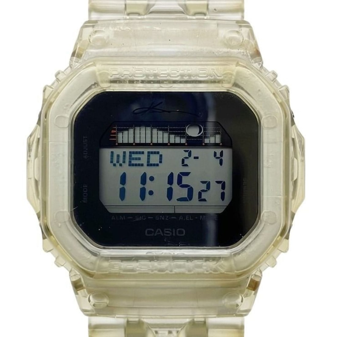 CASIO G-SHOCK GLX5600KI Clear Rubber Men's Digital Watch (Kanoa Igarashi Model): --- Catalog ---Category: SizeWrist Size: 23cm / 9.05''Case Diameter: 42.7mm / 1.68''Category: DesignType: WristwatchGender: MenMaterial (Band): RubberCategory: GeneralMPN: GLX-5600KIBrand: