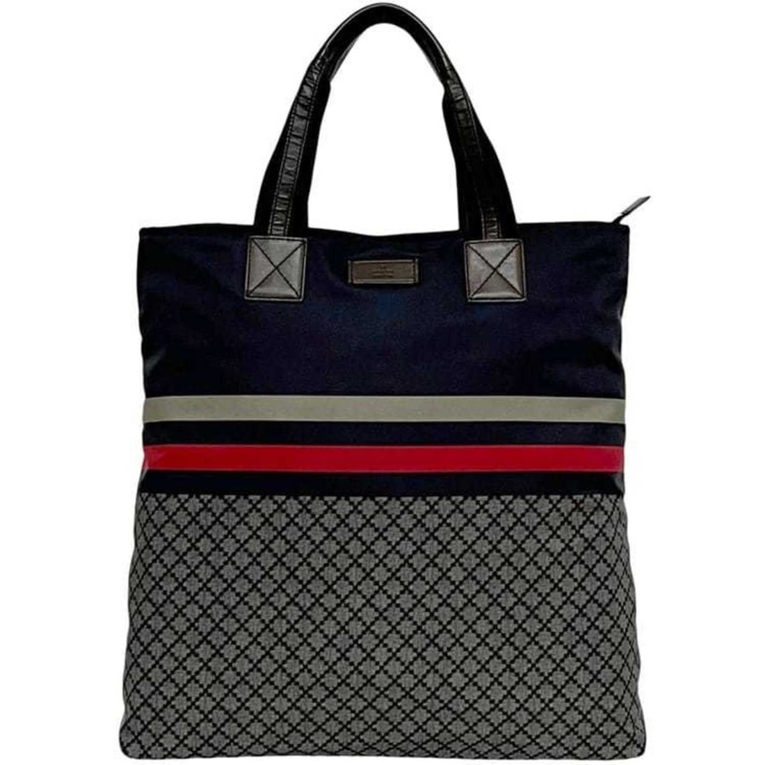 Gucci Tote Bag EC-24889 Navy Red Diamante 268112 Nylon Leather 498879 GUCCI Blue A4 Size Striped: --- Catalog ---Category: SizeSize (HxWxD): 41cm x 41cm x 12cm / 16.14'' x 16.14'' x 4.72''Category: DesignType: Tote bagColor: Navy, Red colorGender: Men,WomenMaterial: Nylon , Leather Category: Gener