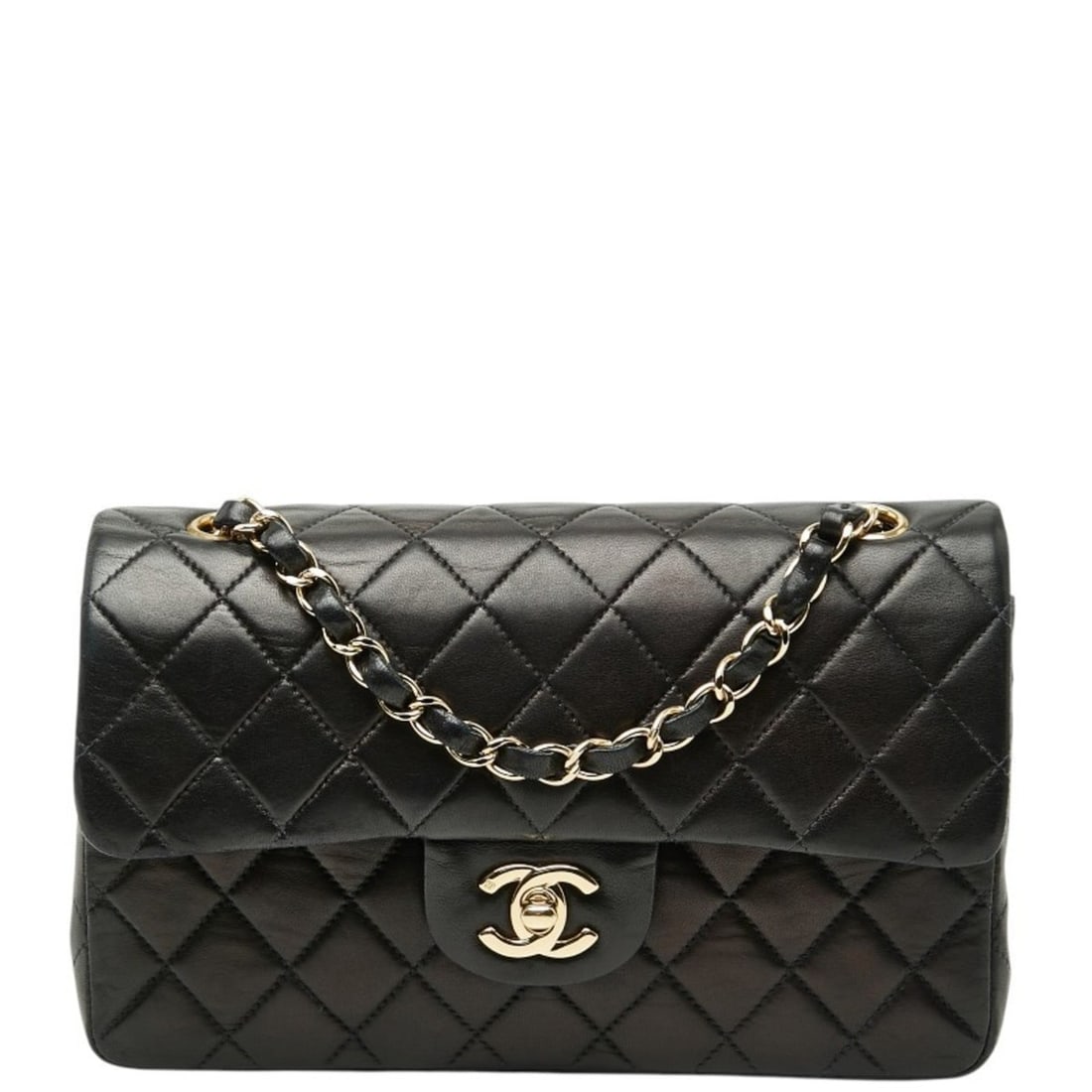 Chanel Coco Mark Matelassé 23 Double Flap Chain Shoulder Bag, Black Lambskin, Women's CHANEL: --- Catalog ---Category: SizeSize (HxWxD): 15cm x 23cm x 6.5cm / 5.9'' x 9.05'' x 2.55''Category: DesignType: Shoulder bagColor: BlackGender: WomenMaterial: Leather Category: GeneralBrand: Chanel---