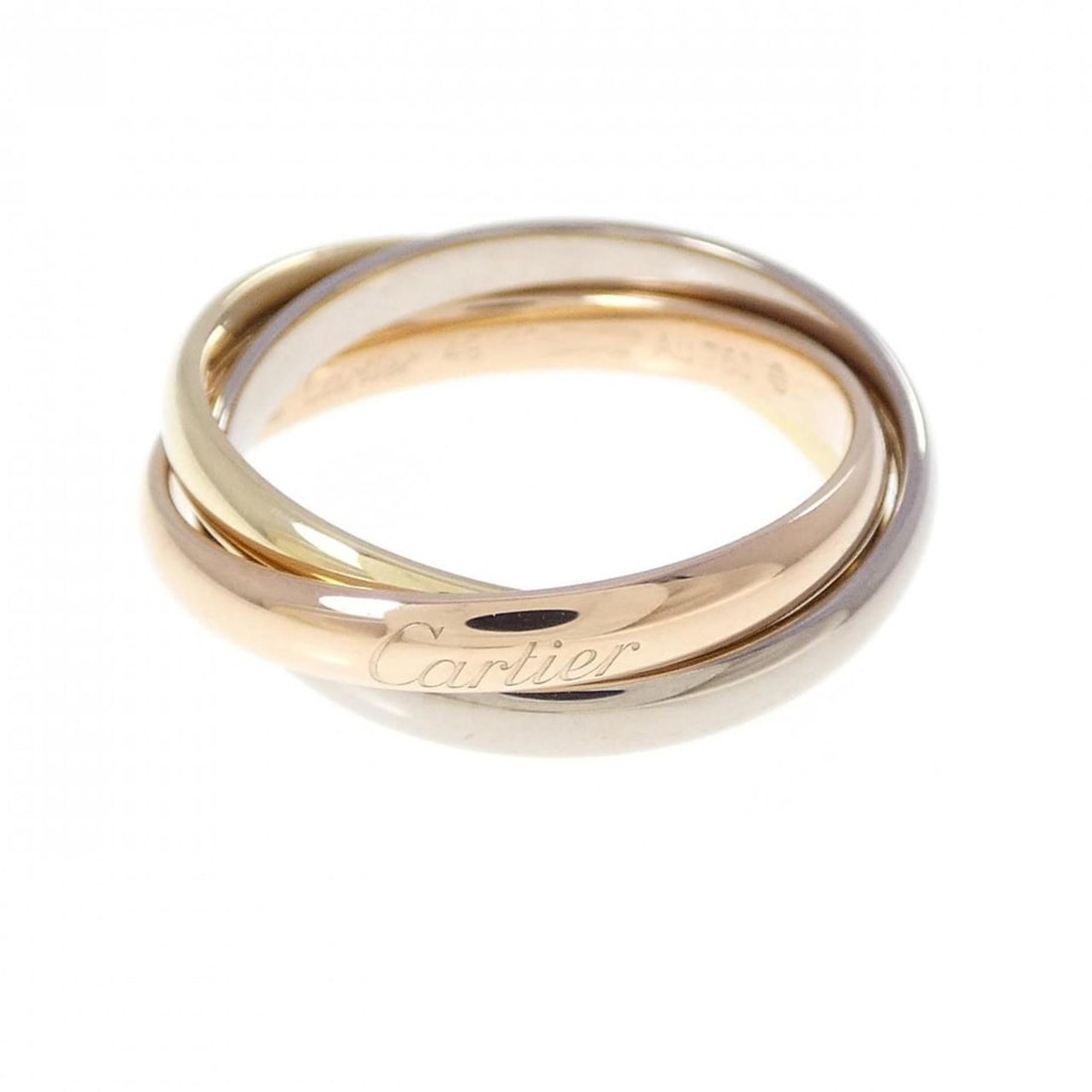 Cartier Trinity Ring: --- Catalog ---Category: SizeUS Size: 5Brand Size: 49Category: DesignType: Band ringGender: WomenMaterial: Pink gold (18K), White gold (18K), Yellow gold (18K)Category: GeneralBrand: Cartier--- Item