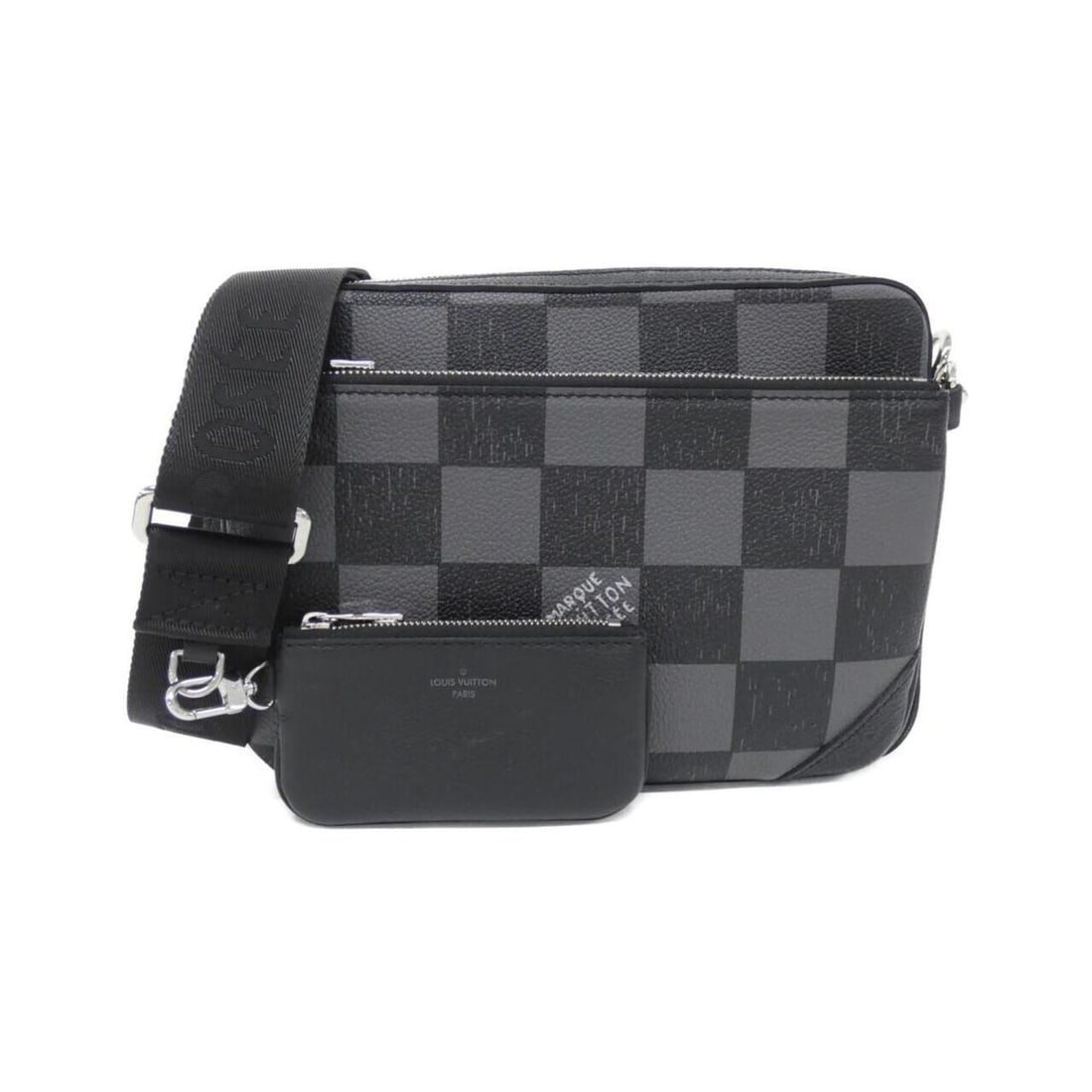 Louis Vuitton Damier Checkerboard Trio Messenger N80401 Shoulder Bag: --- Catalog ---Category: SizeSize (HxWxD): 18cm x 25cm x 5cm / 7.08'' x 9.84'' x 1.96''Category: DesignType: Pouch, Shoulder bagColor: BlackGender: Men,WomenMaterial: Leather Hardware Color: