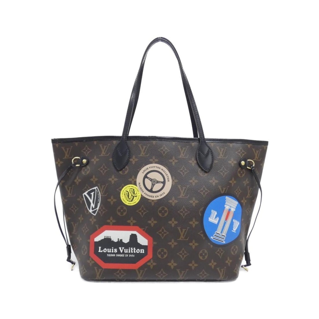 Louis Vuitton Monogram World Tour Neverfull MM M42844 Handbag: --- Catalog ---Category: SizeSize (HxWxD): 29cm x 46cm x 17cm / 11.41'' x 18.11'' x 6.69''Category: DesignType: Handbag, PouchColor: MarronGender: WomenMaterial: Coated canvas Hardware Color: